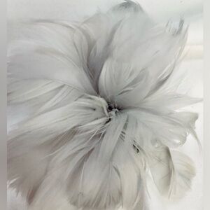 Petite Silver gray, light blue undertones Feather Fascinator Hair Clip pin